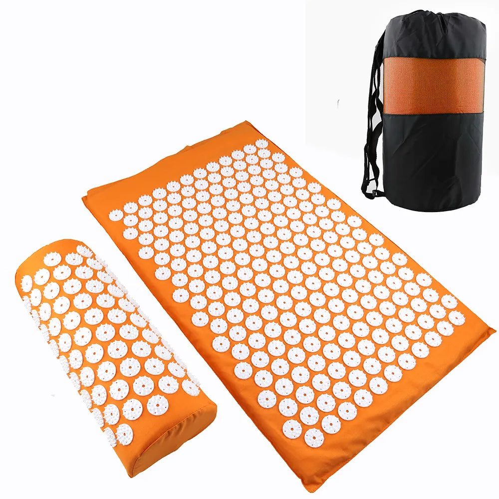Acupressure mat and pillow set