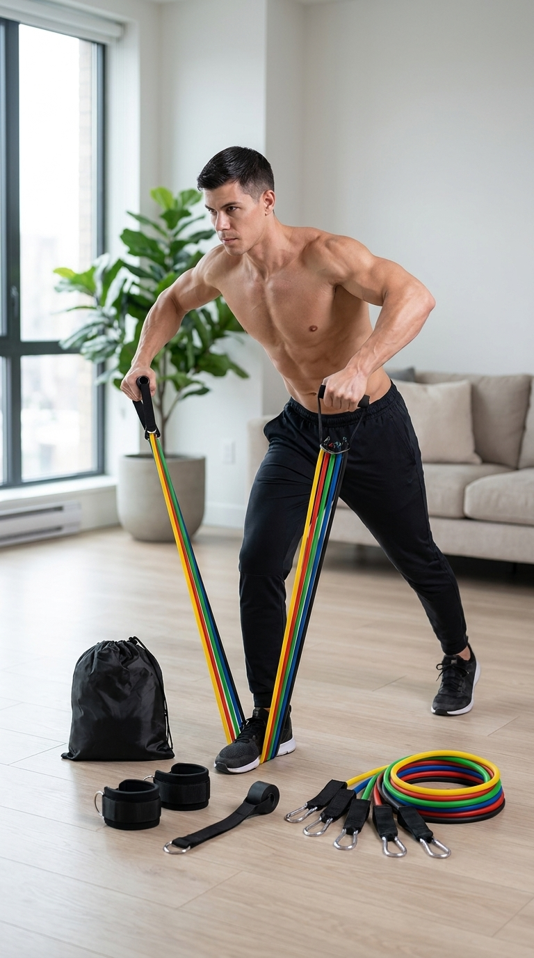 Resistance Bands Set — 5 Bands, 150 lbs, Fits in a Drawer